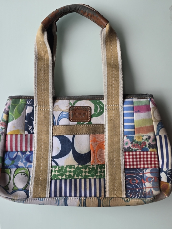 Coach Handbags - Vintage Coach Patchwork Tote Bag, Y2K Aesthetic, Restoration Project